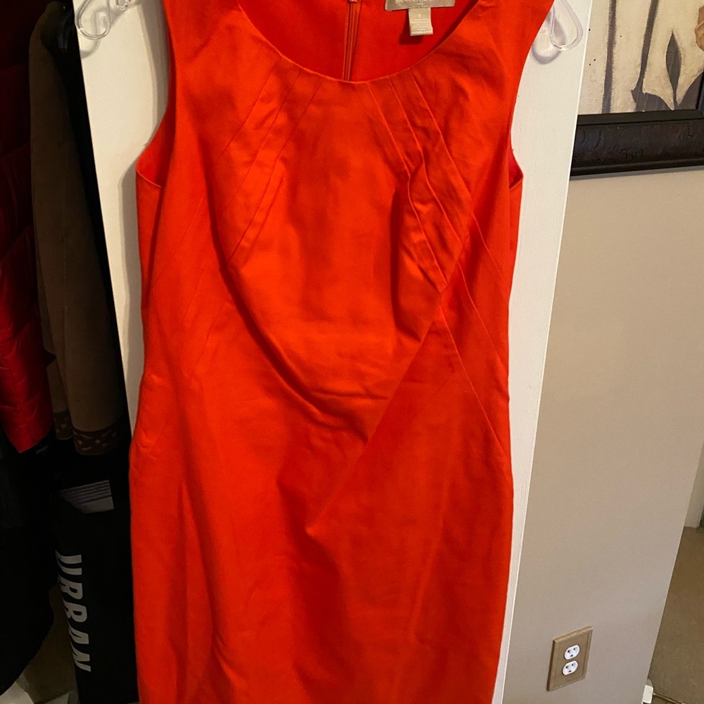 Orange midi dress